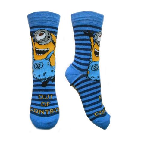 Blue Striped Minions Kids Socks 